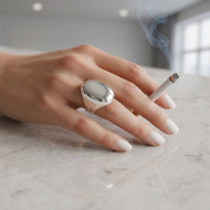 Bold Οβάλ Δαχτυλίδι από Μασίφ Ασήμι 925 - Statement Chunky Ring 