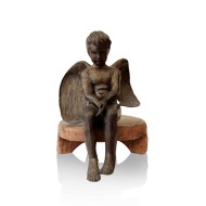 Άγγελος μπρούτζινος- καθιστός ( μέγεθος:25 Χ50εκ.)  