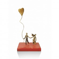 Decorative bronze table - Favorite couple 