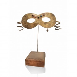 Brass table on wood - Venice mask 