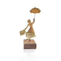 Brass handmade figure of Mary Poppins 