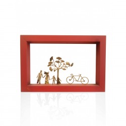Decorative frame with brass - Couple with children