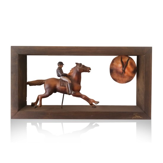 Wooden wall frame- gustav klimt horse 