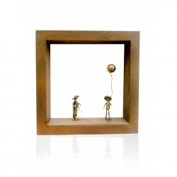Decorative frame with bronze - Happy 
