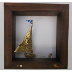 Decorative frame with brass - Boat