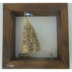 Decorative frame with brass - Boat II