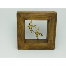 Decorative frame with bronze - Swallows 