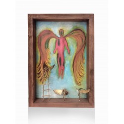 Decorative painting frame with bronze - Terrestrial Angels 