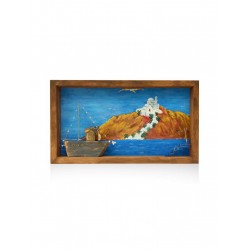 Decorative wall painting frame with bronze - Island wedding