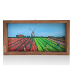 Decorative painting frame with brass - Windmill 