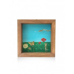 Decorative painting frame with bronze - A walk in the meadow