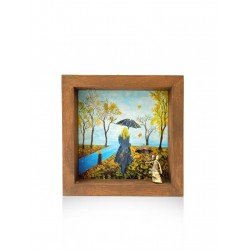 Decorative painting frame with bronze - A rainy day 