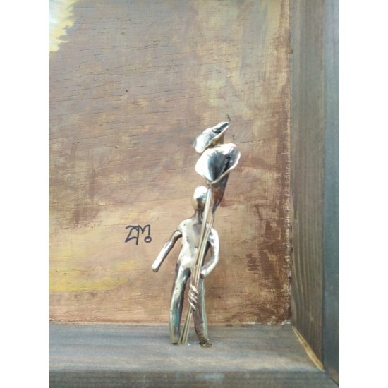 Decorative bronze painting frame - dancer (dimensions: 40x40 cm.) 
