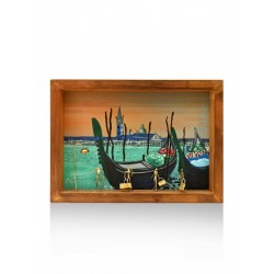 Decorative painting frame with brass - Venice 