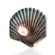 Bronze shell-pearl brooch (diameter: 5X5 cm.) 