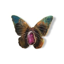 Brass brooch butterfly N2