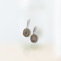 Σκουλαρίκια μπρούντζινα - φίλντισι 10Χ14 mm