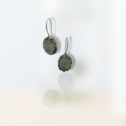 Bronze earrings - labradorite 