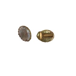 Brass clip earrings - mother of pearl 