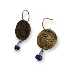 Bronze boat earrings. 