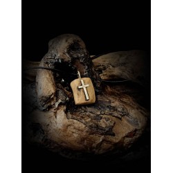 Pendants made of olive wood & bronze-Cross 