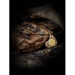 Μενταγιόν από ξύλο ελιάς & μπρούντζο -δίσκος Φαιστού 