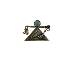 Bronze charm pendant 24 - TANIT, turquoise 