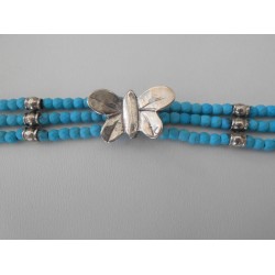 Silver butterfly & turquoise bracelet 