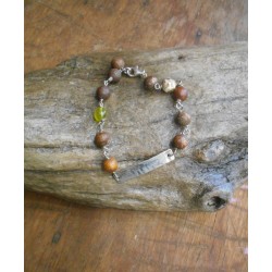 bracelet - agates and pearl