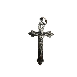 Silver cross with crucifix. 