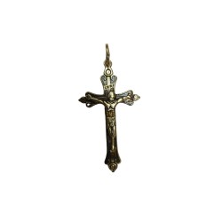 Silver cross with crucifix. 