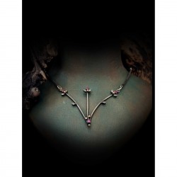 Necklace silver and gold-cyclamen 
