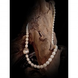 Necklace - rice pearl