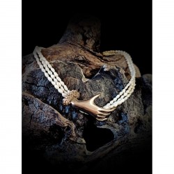 Silver hand necklace - with pearls 