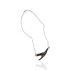 Silver necklace with black coral and chain (long: 47 cm) 