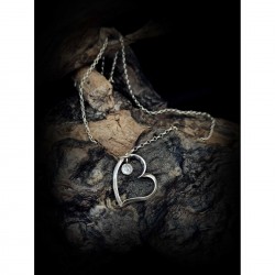 Silver heart necklace with chain 