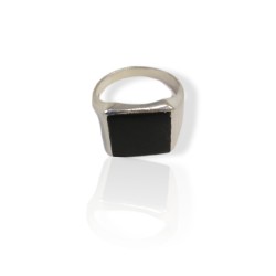 Silver ring - black onyx 