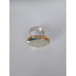 Ring silver & gold - lemon quartz