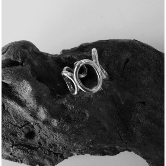 Δαχτυλίδι ασημένιο - σχέδιο τρύπες 