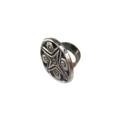 Large silver ring - ancient cross 