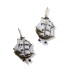 Silver ship & eagle earrings 