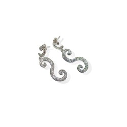 Silver embroidery earrings 