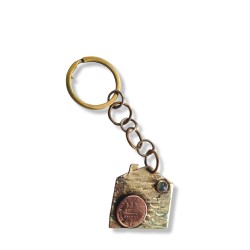 Alpaca key ring with bronze drachma 