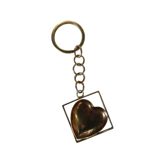 Alpaca and bronze heart keychain (size: 3.5X11cm.) 