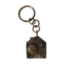 Alpaca and bronze Philip coin keyring (size: 3.5X11cm)