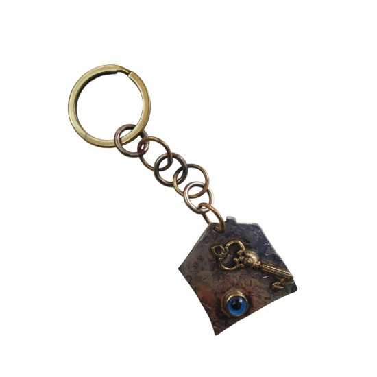 Μπρελόκ από αλπακά & μπρούντζο κλειδί (μέγεθος: 3Χ12 εκ.) 