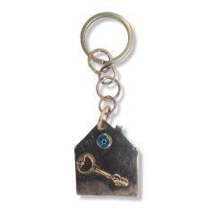 Alpaca keychain & bronze key (size: 3X12 cm) 
