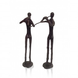Bronze sculpture - the flutists (size: 5 X5X30cm.) 
